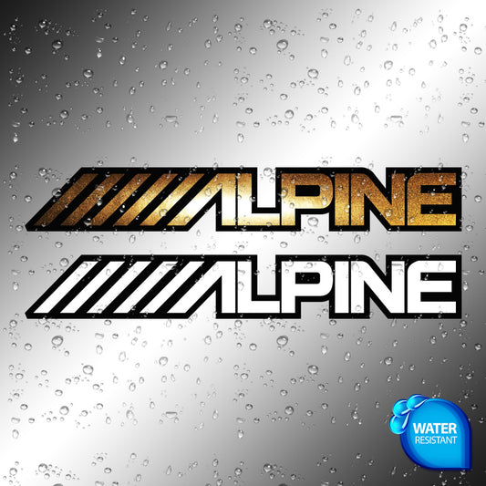 Alpine Audio Sticker Decals (not printed) dual color